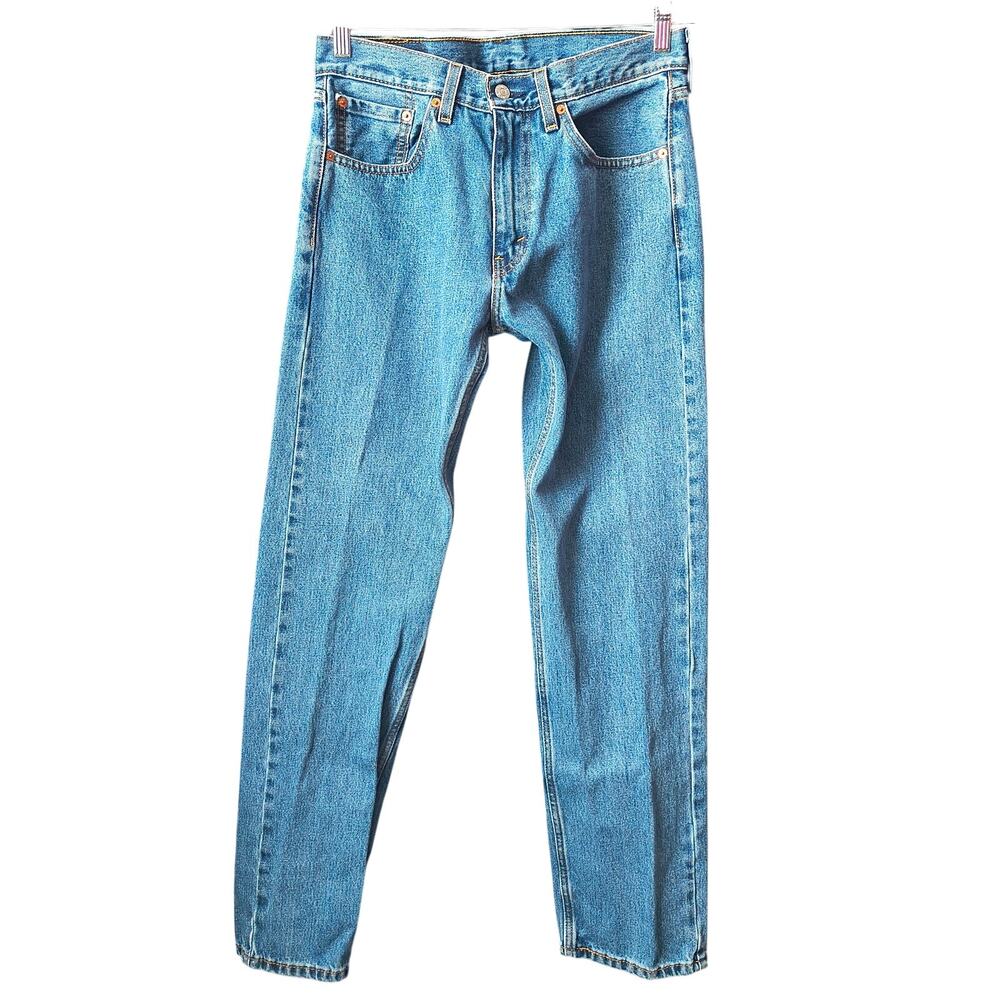Levis 505 Men's 32 x 34  Fly Zip Blue Denim Jeans